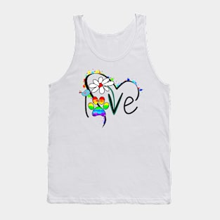 Love Flower Dog Mom Life Tank Top